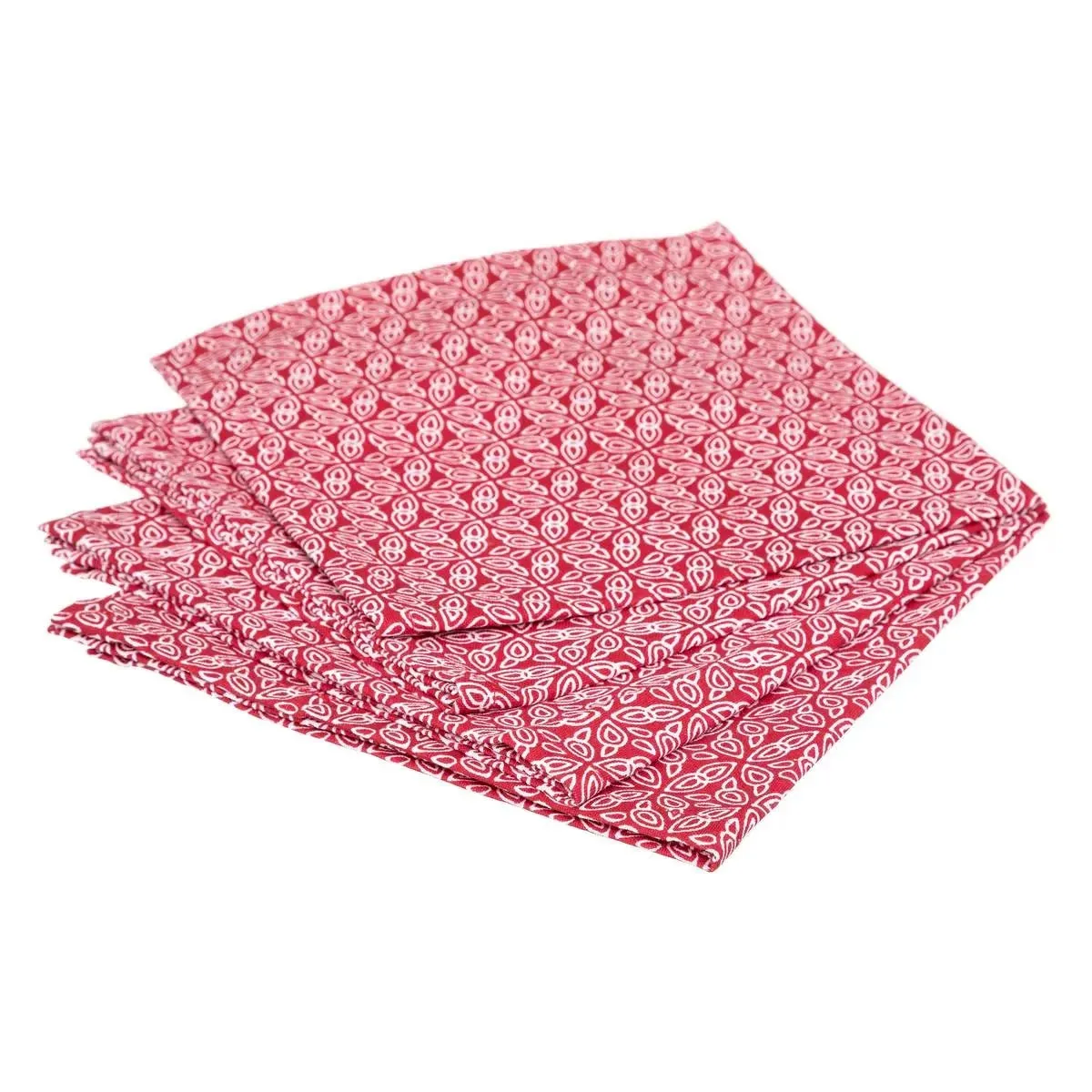 Lot de 4 Serviettes de Table Olia 40x40cm Rouge