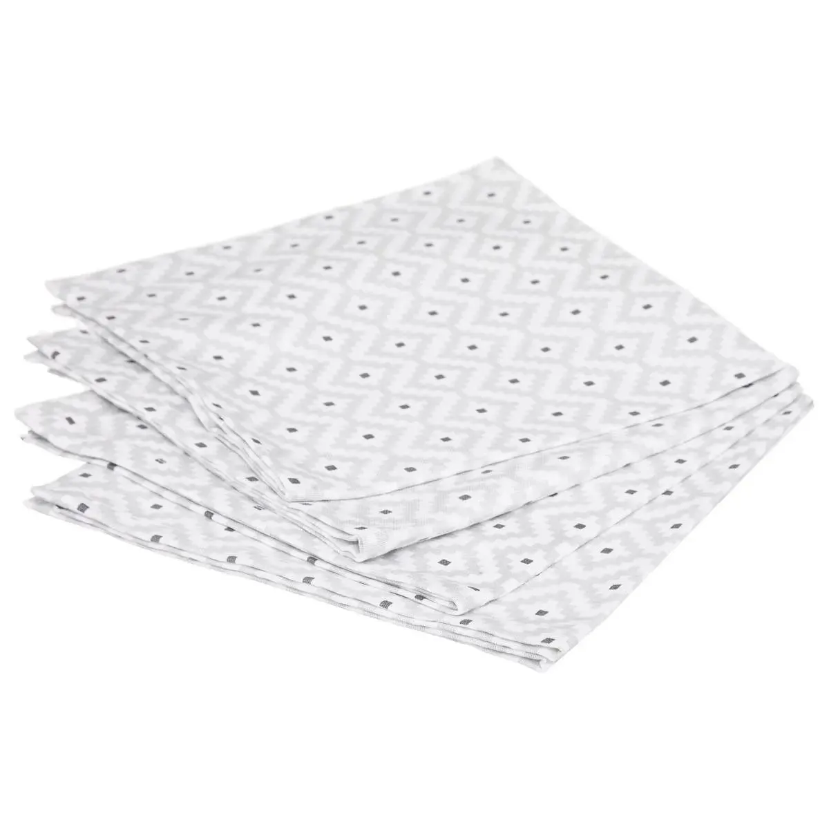 Lot de 4 Serviettes de Table Etnik 40x40cm Gris