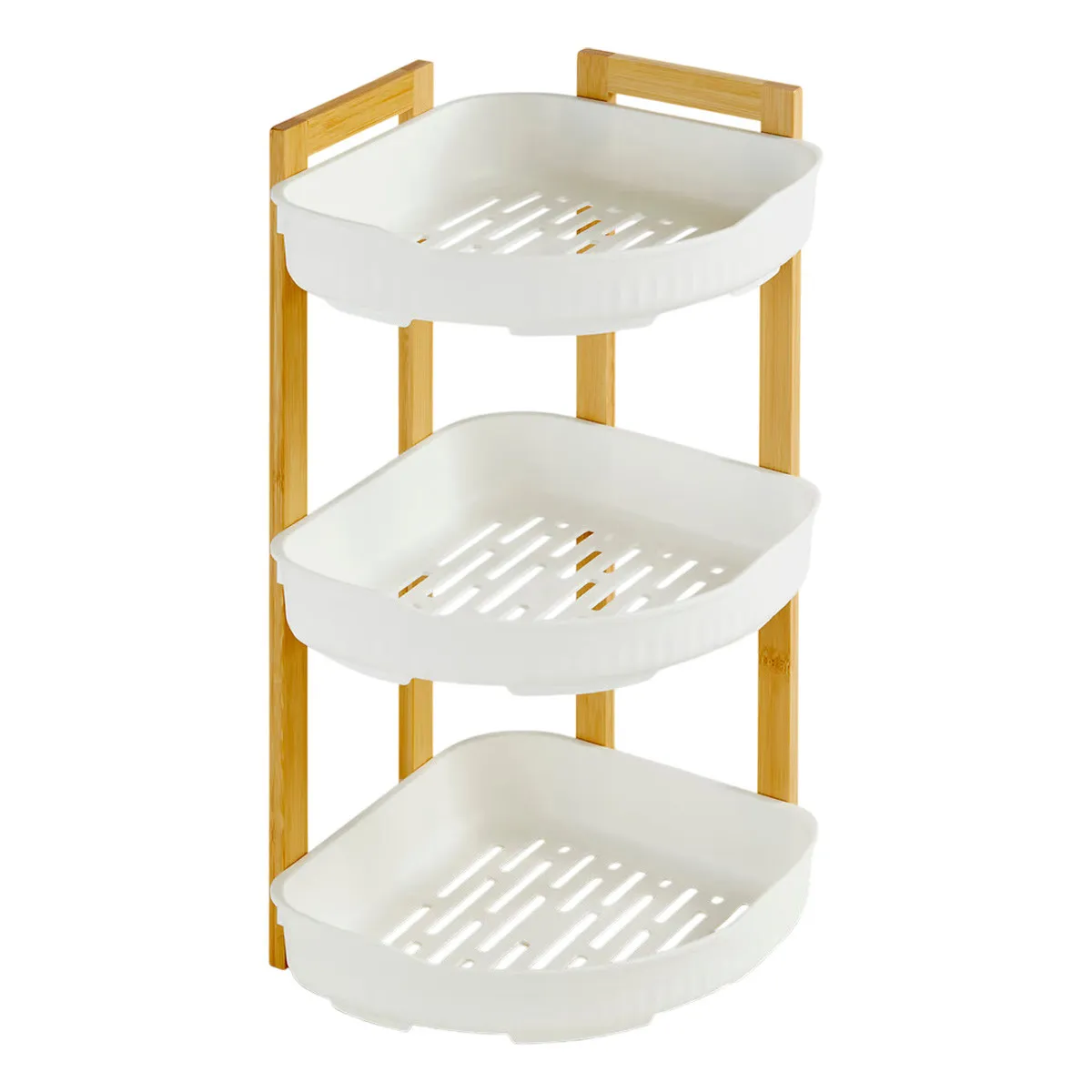 Étagère d'Angle de Douche 3 Niveaux Natureo 45cm Blanc