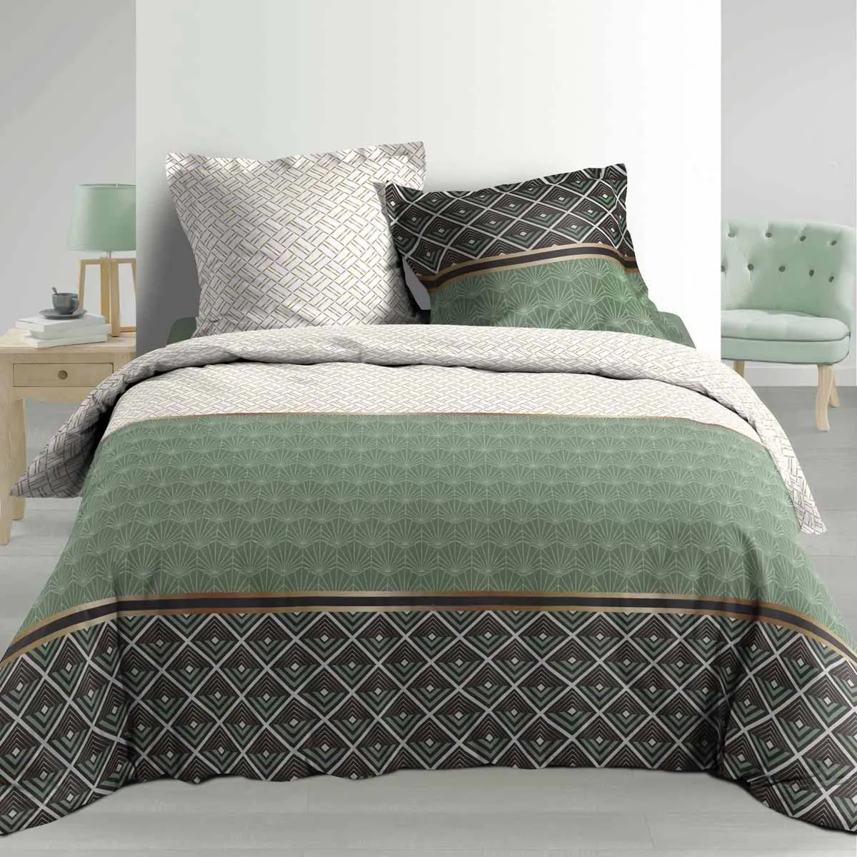 Parure Douceur D Interieur Parure de lit percale belor 260x240 cm