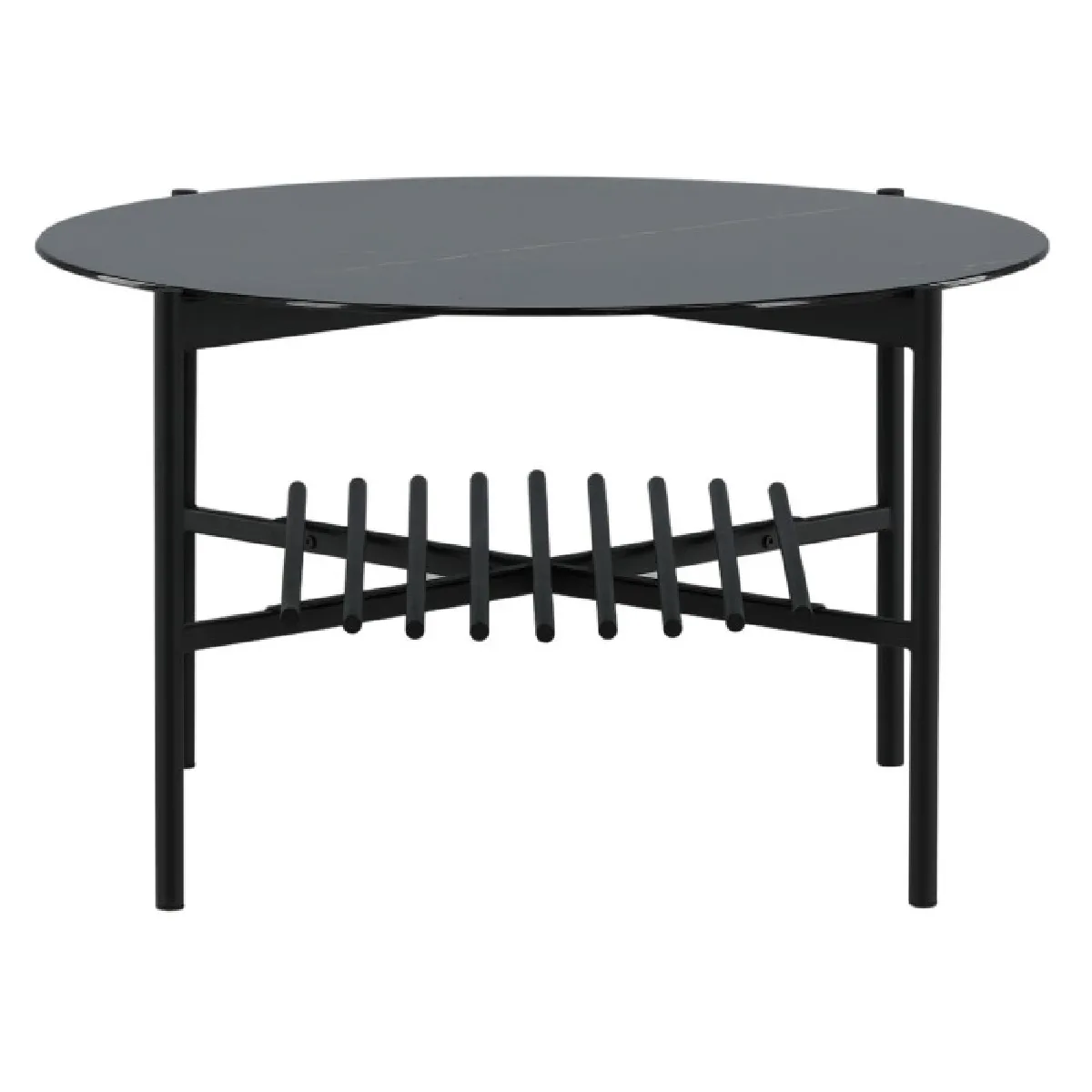 Meilleurs prix pour Paris prix Table basse ronde verre - Noir marbre