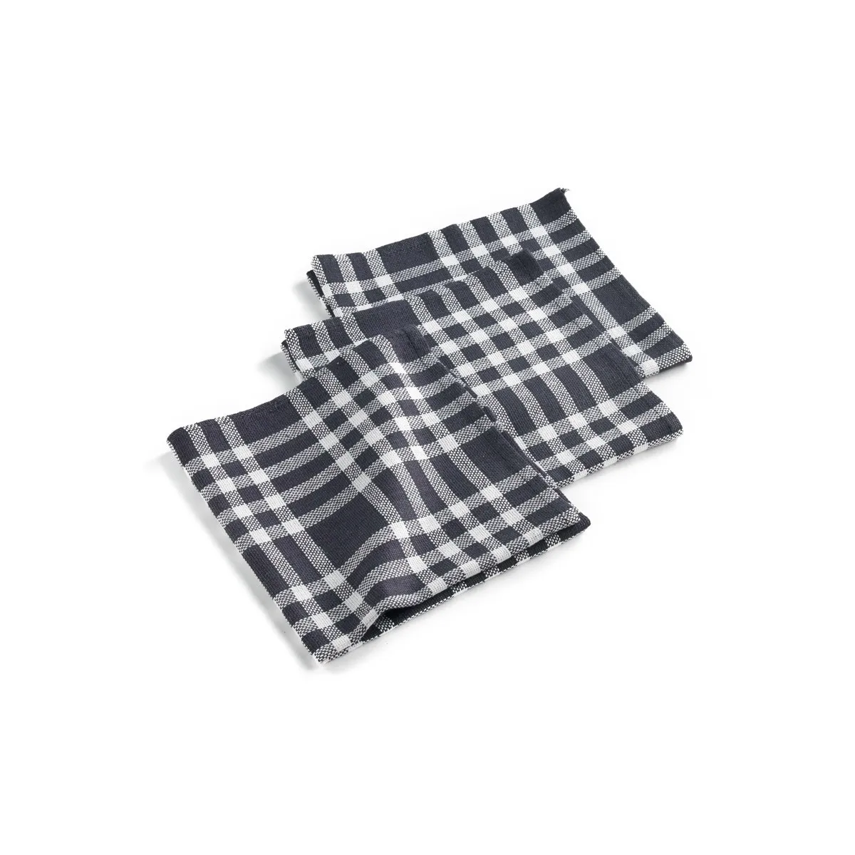Lot de 3 Serviettes de Table Traditio 45x45cm Noir