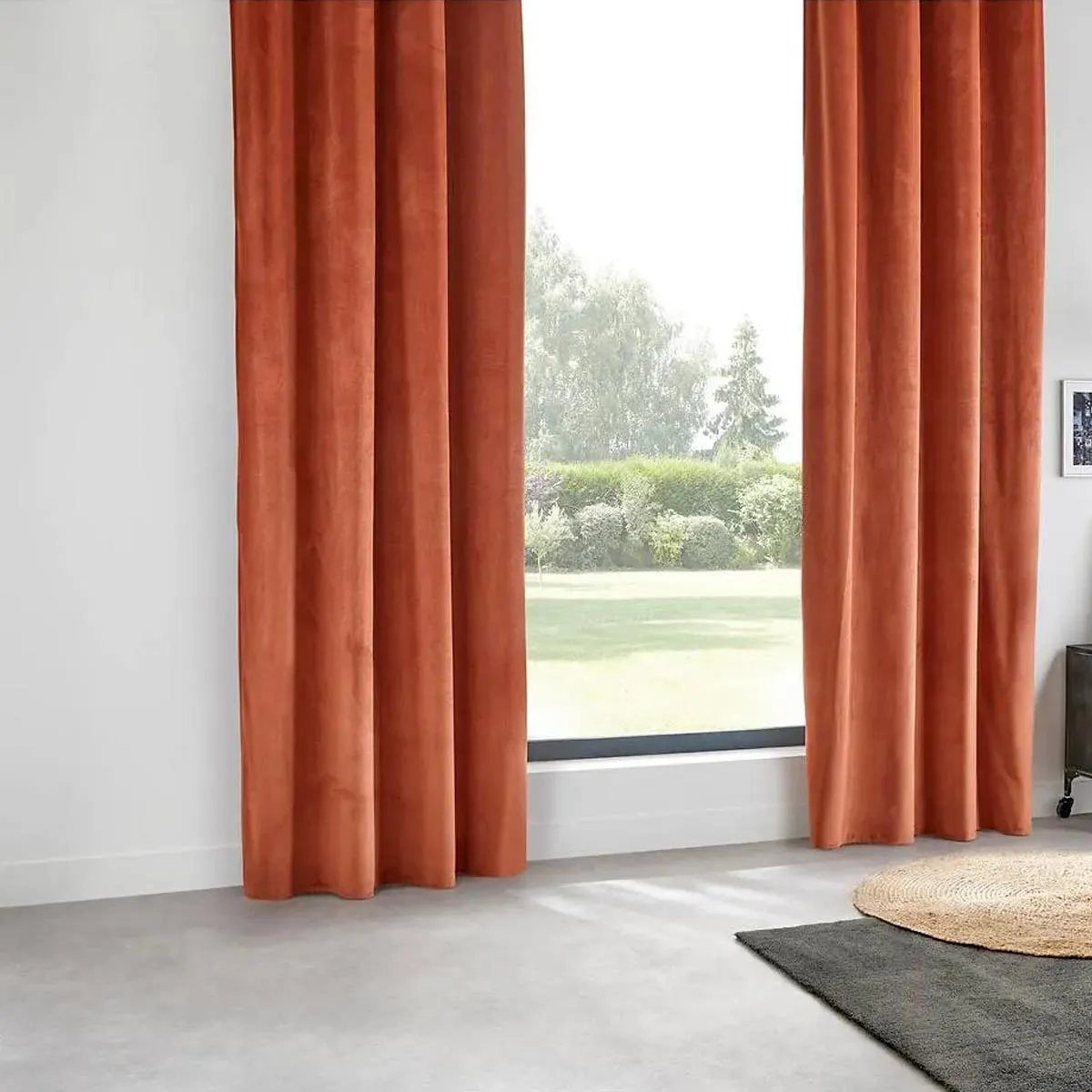 Rideau Atmosphera Createur D'interieur Rideau occultant velours dolce 140x260cm terracotta