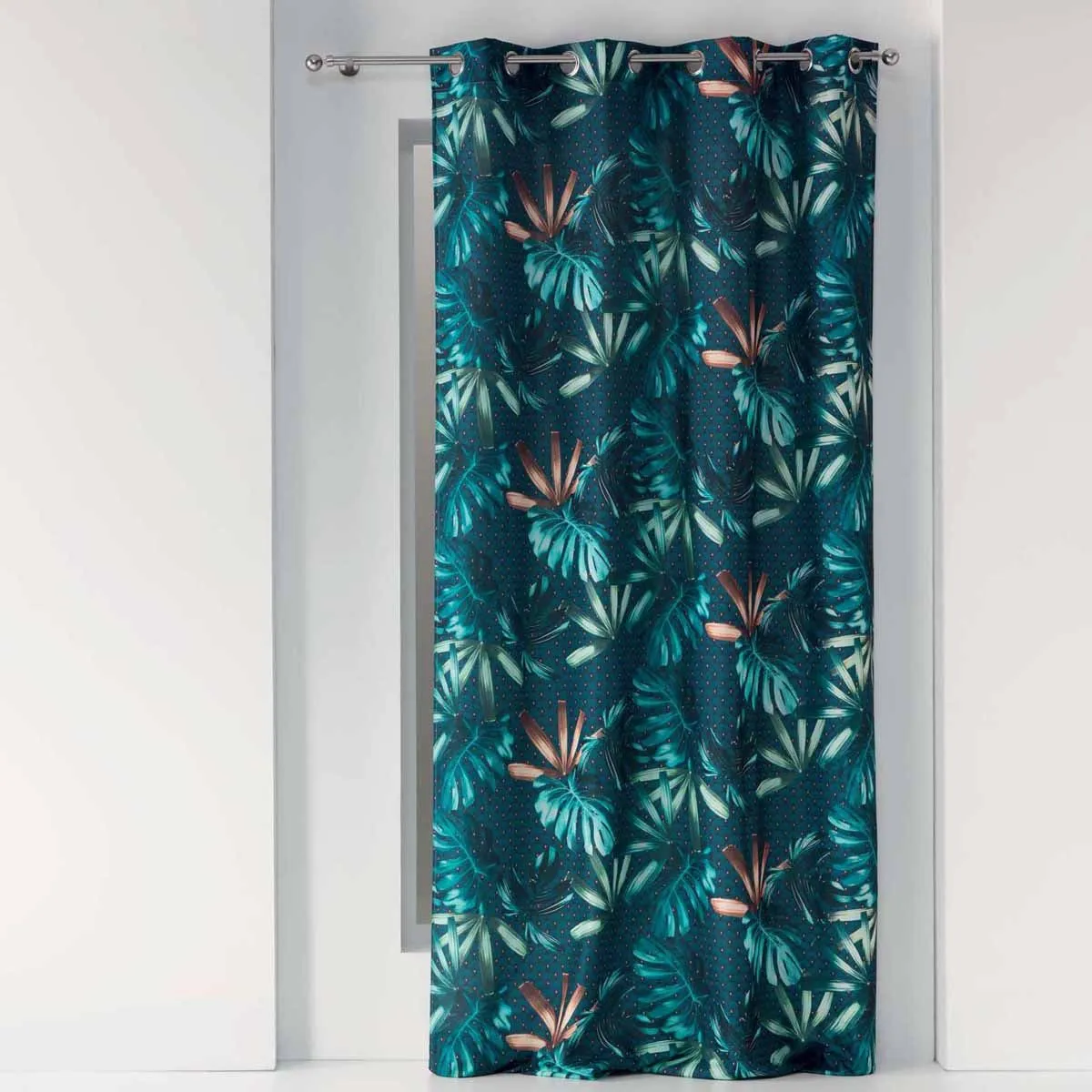 Rideau DOUCEUR D'INTERIEUR Rideau oillets Blue Garden 140x260 cm