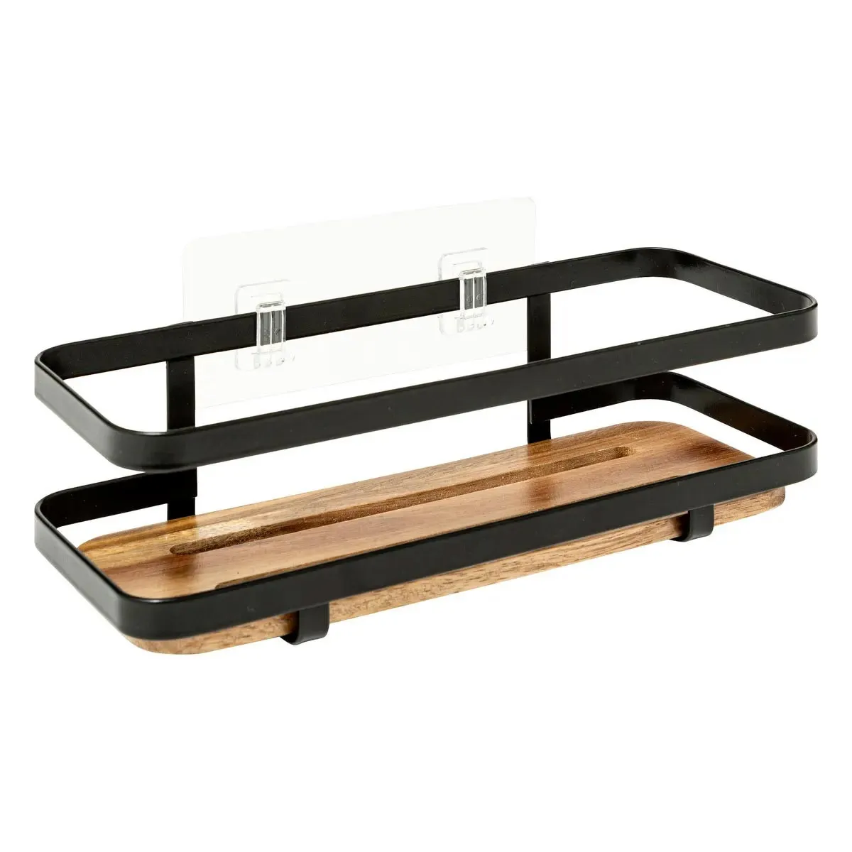Étagère de Douche en Bois Blackacia 25cm Noir