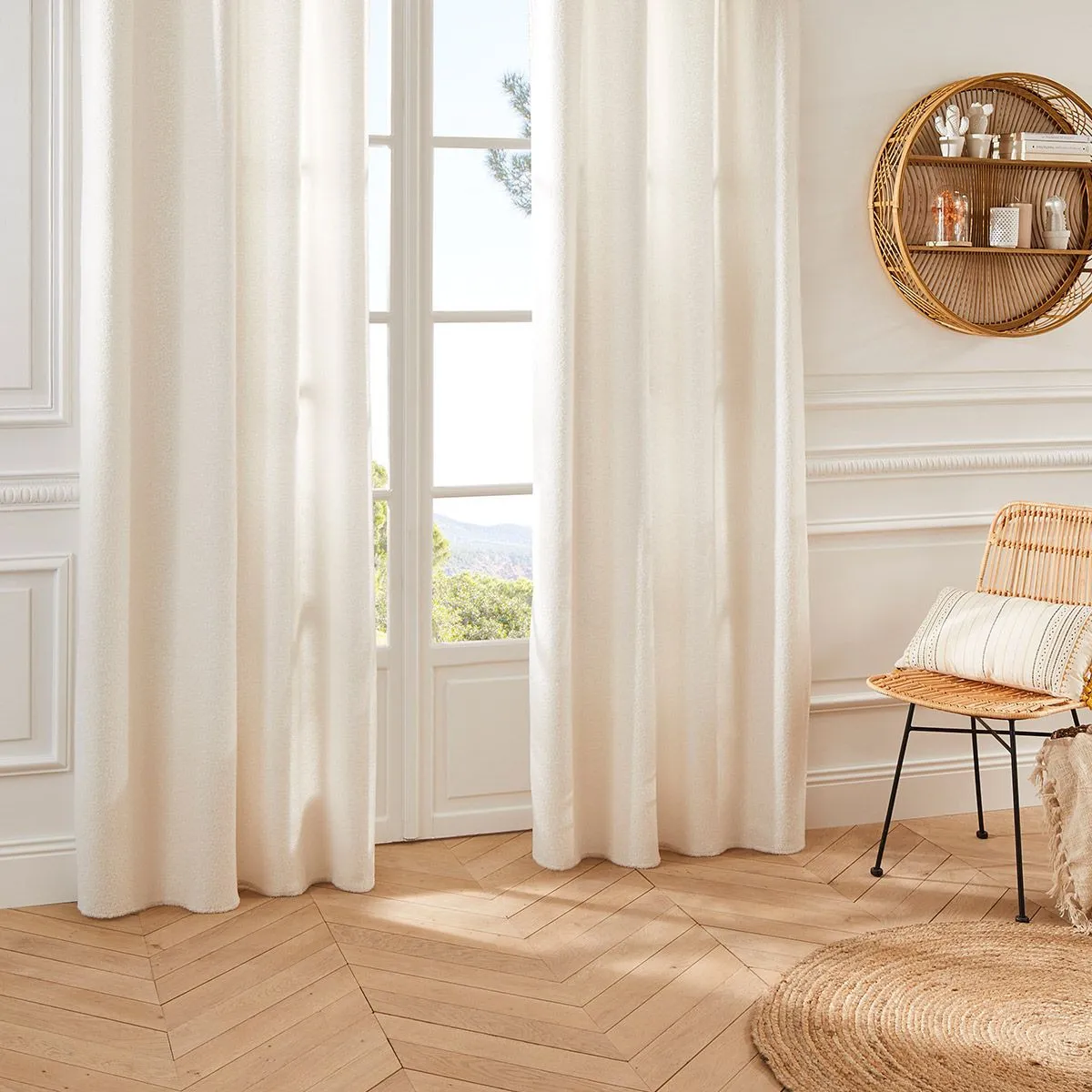 Atmosphera Crateur d'intrieur - Rideau Oeillets Jaiko 140x260cm Ivoire