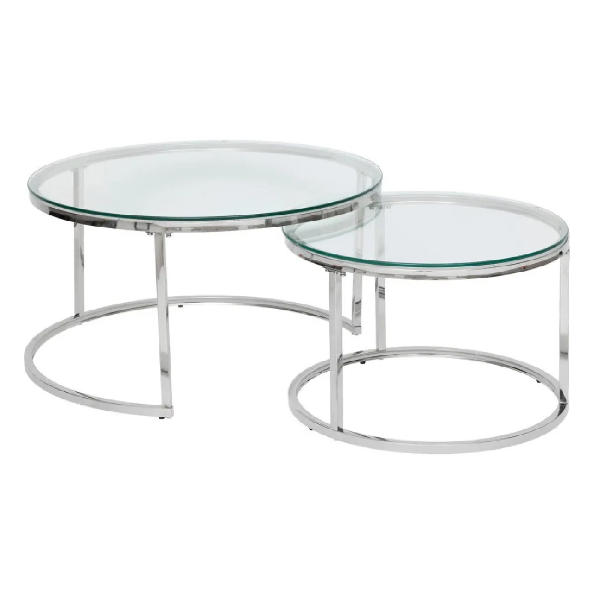Atmosphera Argent Lot De 2 Tables Basses Gigognes