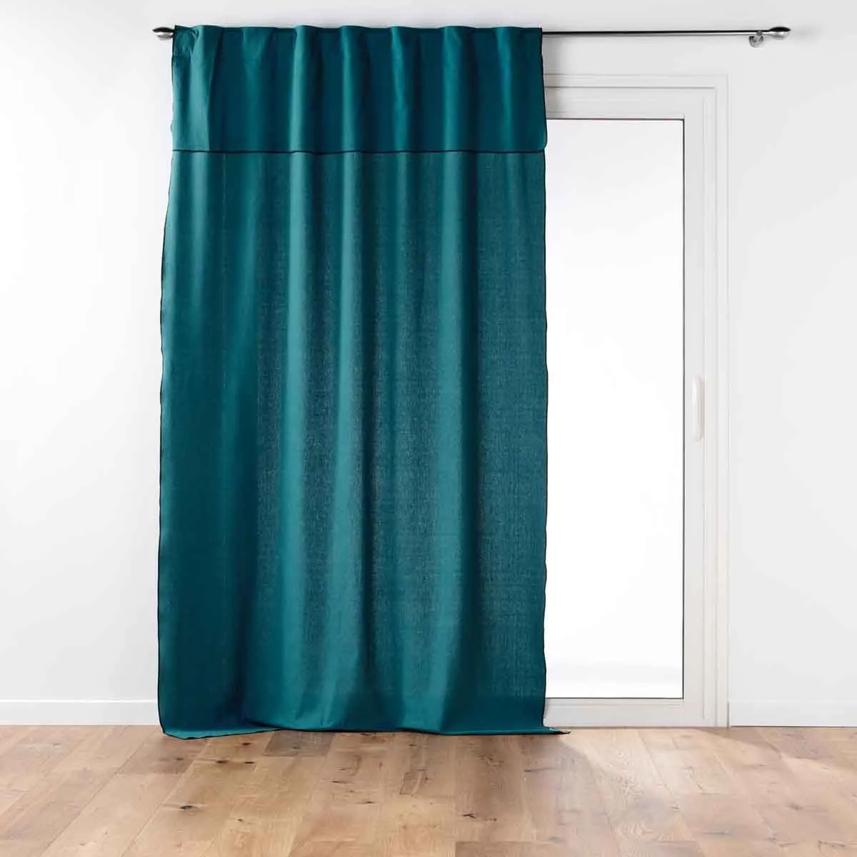 Rideau Passants Mistraline 140x240cm Bleu Canard