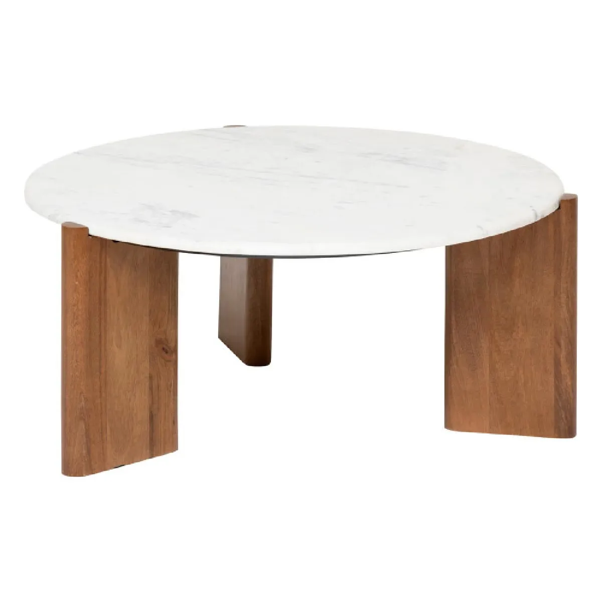 Comparer les prix de Atmosphera Table basse marbre ronde - Naturel & blanc