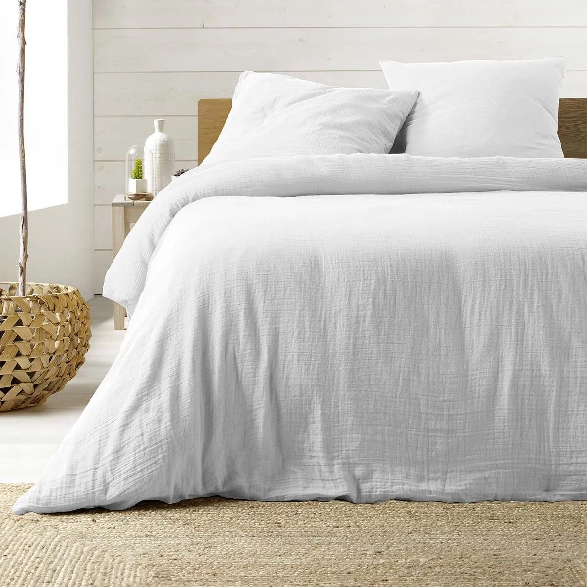 DOUCEUR D INTERIEUR Parure de Lit 3 Pi&egrave;ces Angelia 240x220cm Blanc