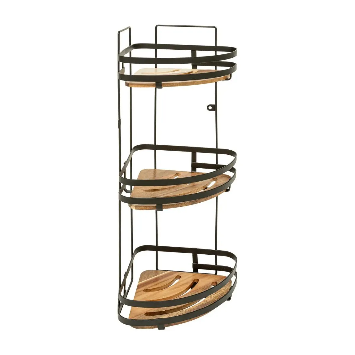 Étagère d'Angle de Douche 3 Niveaux Blackacia 55cm Noir
