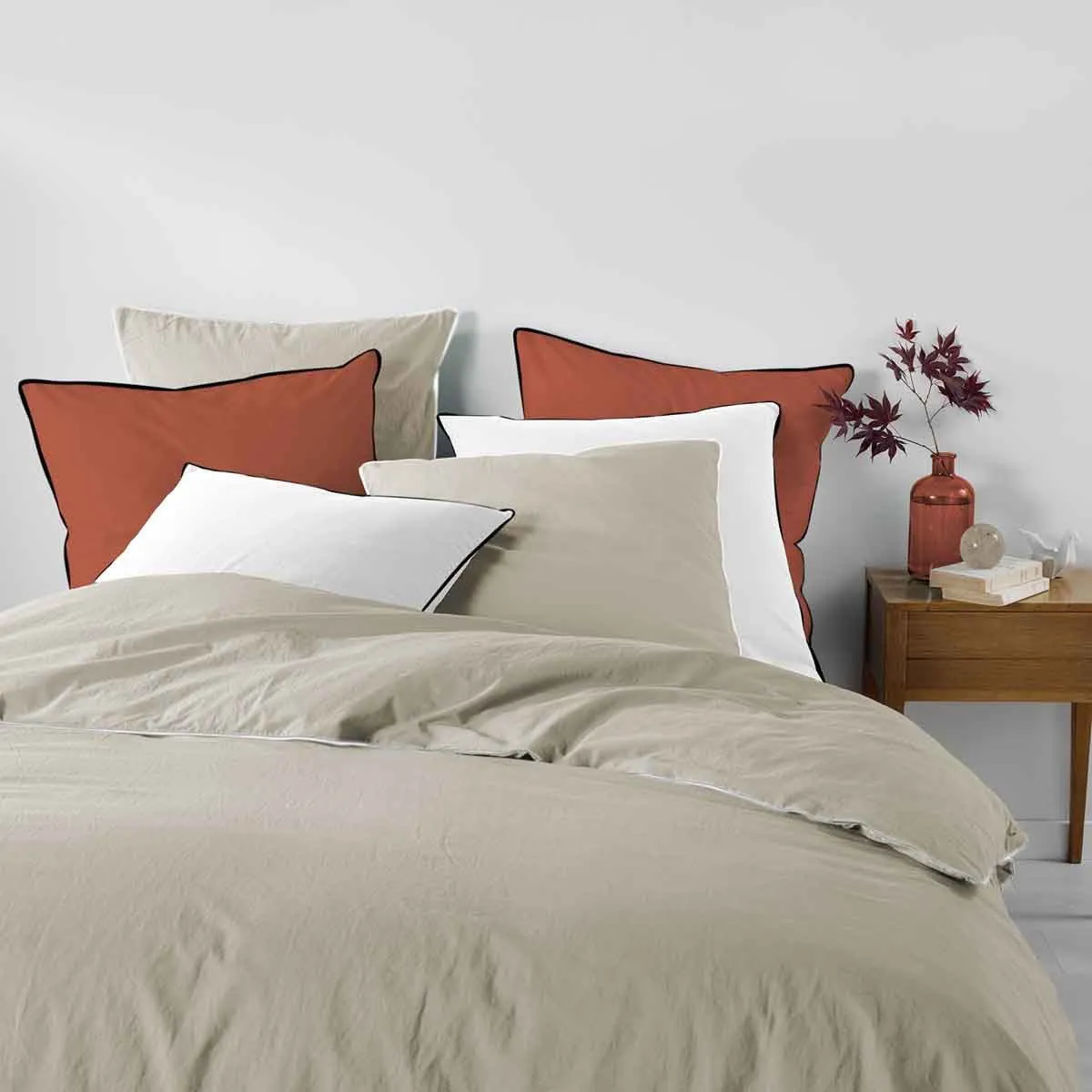 Parure de lit coton lav Linette Lin 240x220 cm