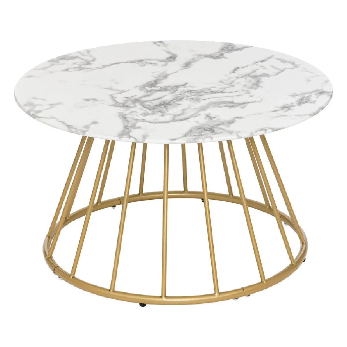 Comparer les prix de Atmosphera Table basse ronde effet marbre - Blanc