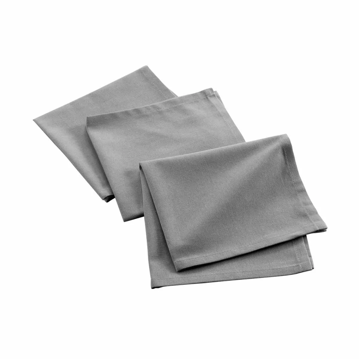 Lot de 3 Serviettes de Table Mistral 40x40cm Gris Chiné