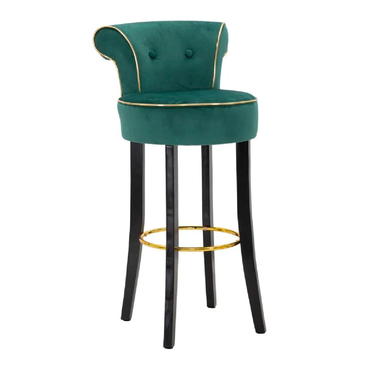 GENERIQUE - Tabouret de Bar - Luxy - Velours - Vert - 96cm - Image 3