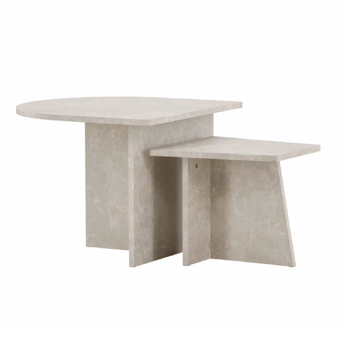 Paris Prix Beige Lot De 2 Tables Basses Effet Marbre