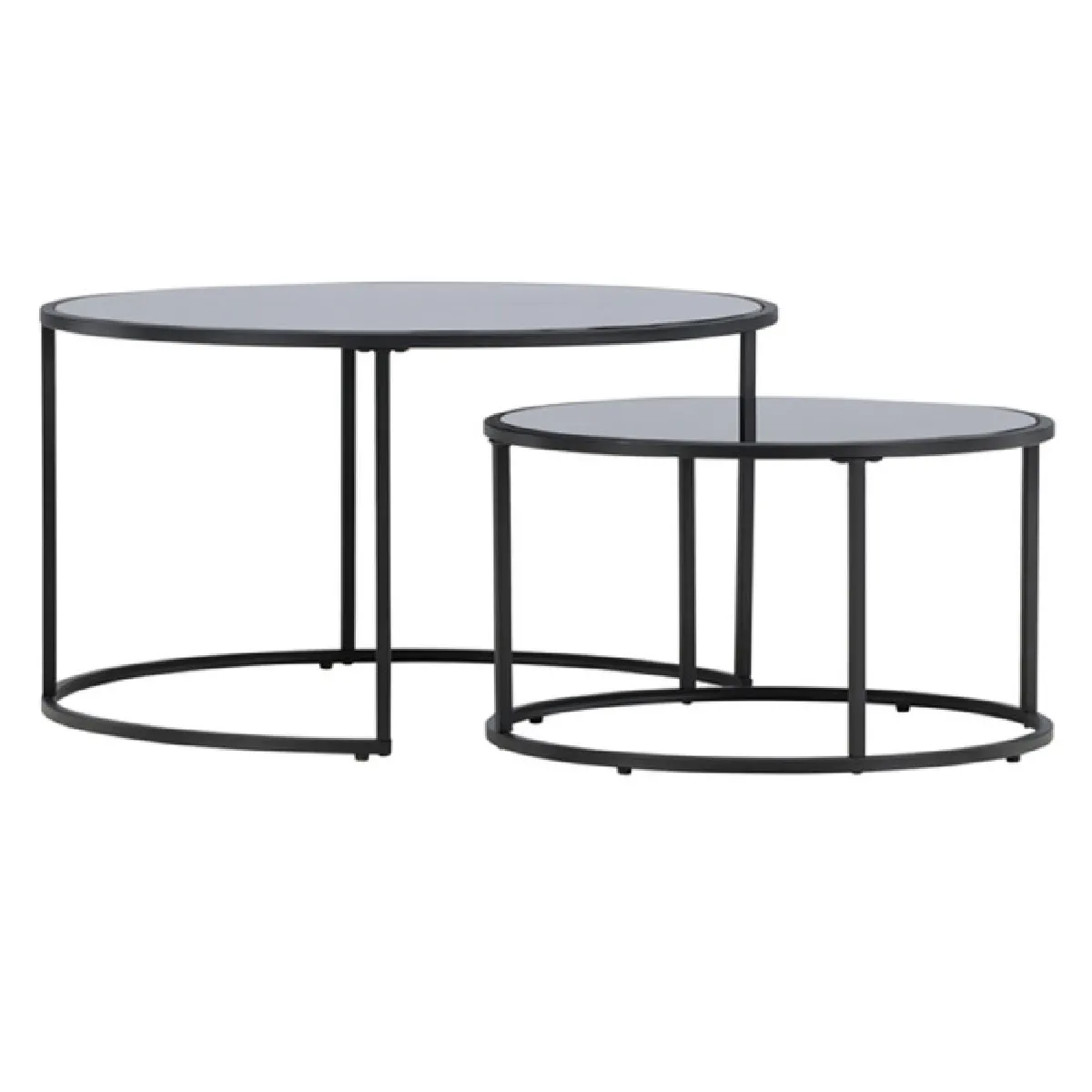 Comparer les prix de Paris prix lot de 2 tables basses gigognes - Noir
