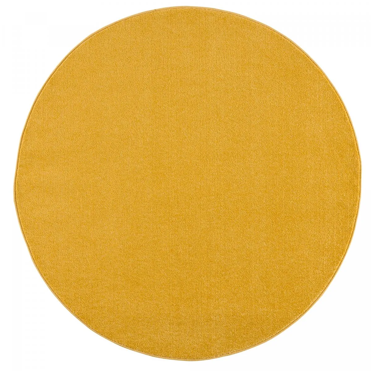 tapis rond salle de jeux Ø150cm tissé jaune rond motif uni NOSSA