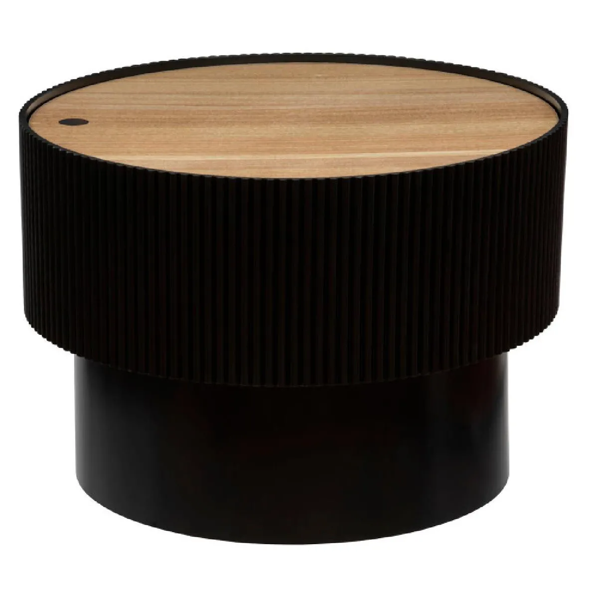 Comparer les prix de Atmosphera Table basse coffre ronde - Noir