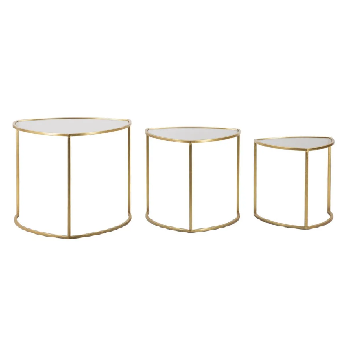 Meilleurs prix pour Paris prix Lot de 3 tables basses triangle - Or