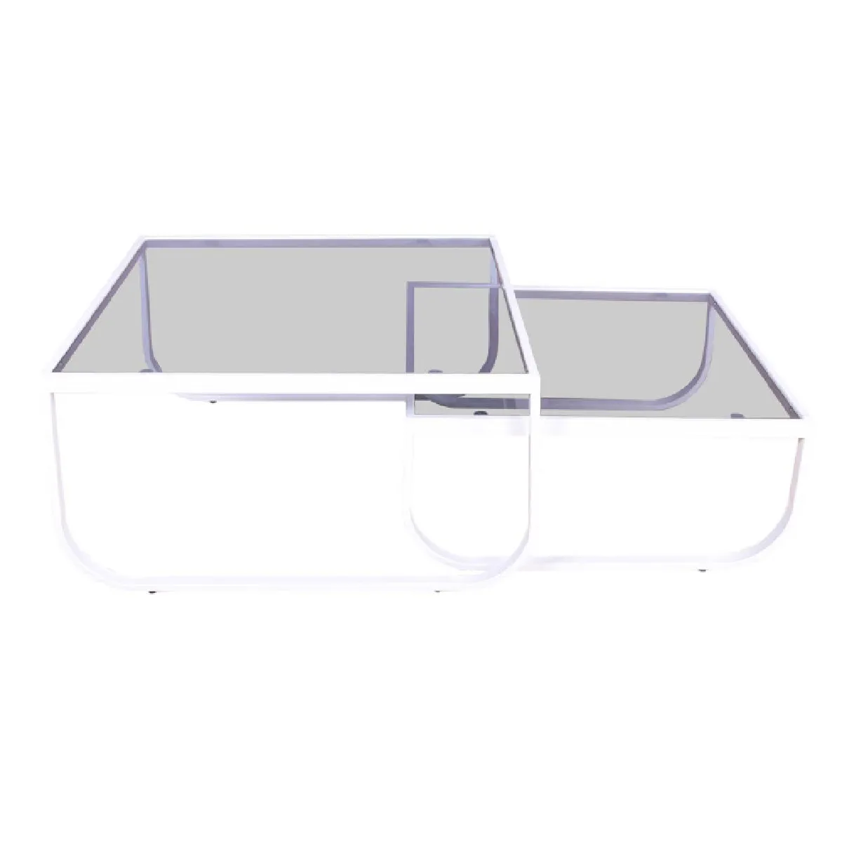Paris Prix Blanc Lot De 2 Tables Basses En Verre