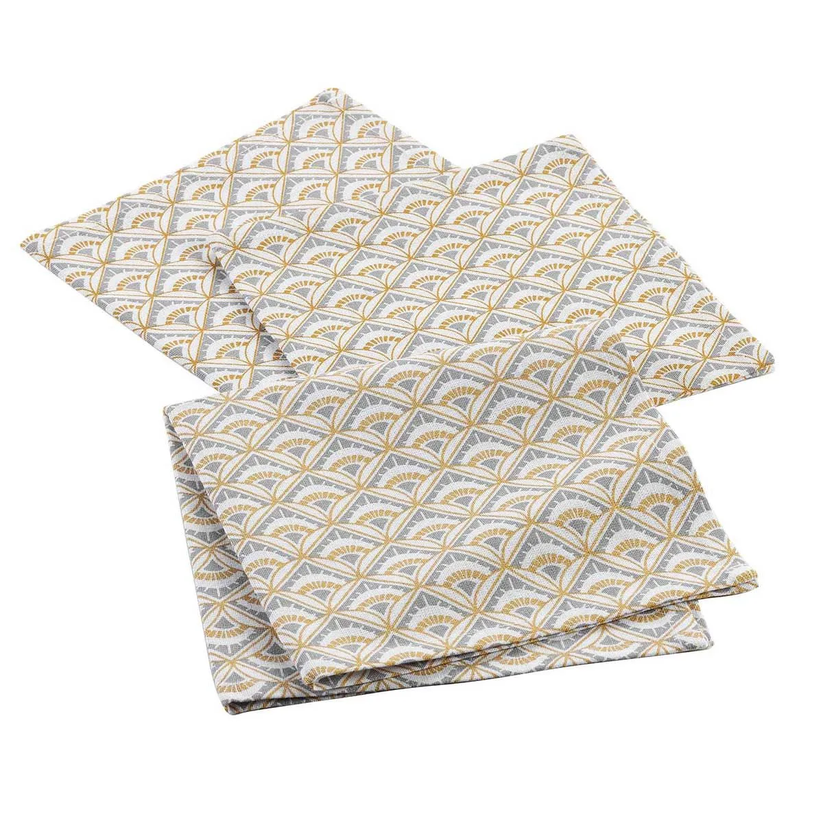 Lot de 3 Serviettes de Table Méridienne 40x40cm Gris