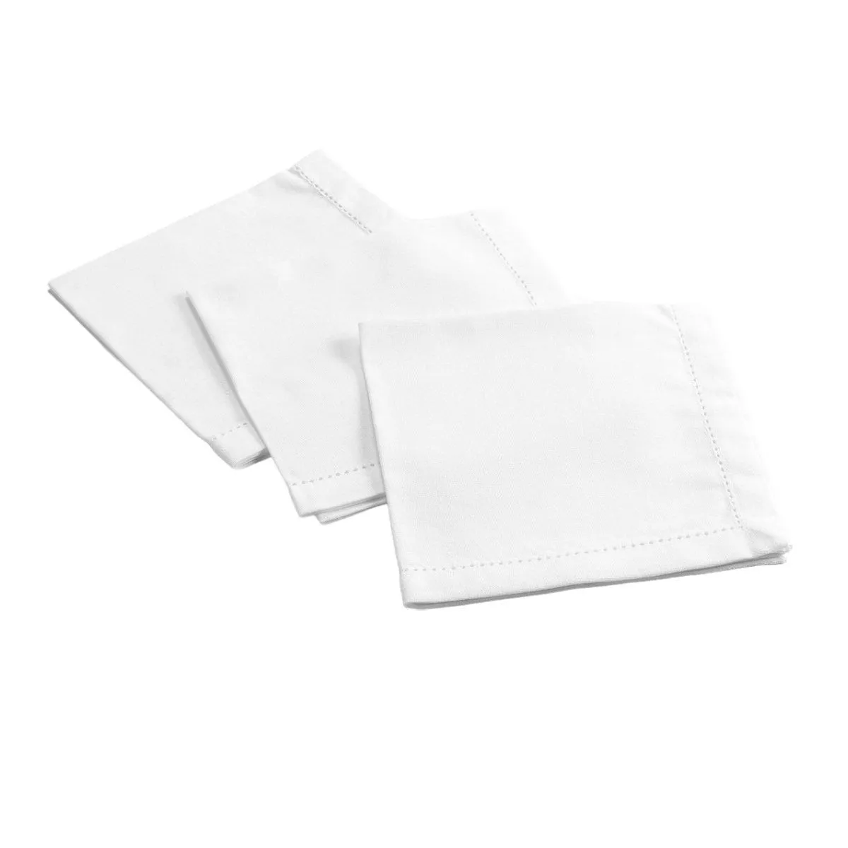 Lot de 3 Serviettes de Table Charline 40x40cm Blanc