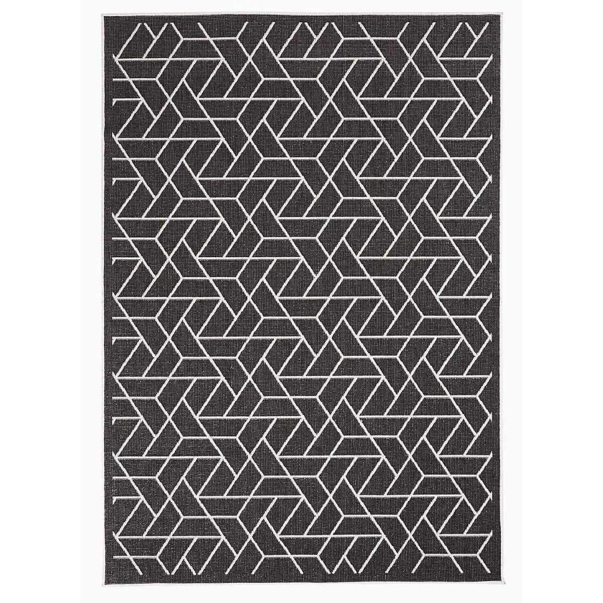 Tapis extérieur kilim reversible 80x150 LYN2 R REVERSIBLE et crème