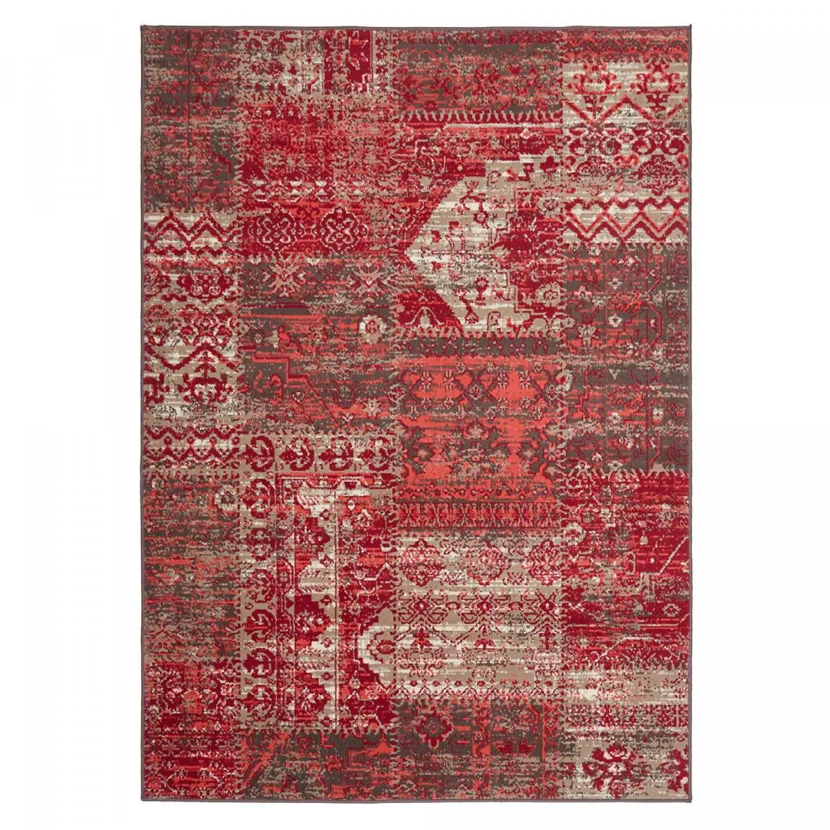 Tapis grand dimensions BC PATCHWORK Rouge 235 x 320 cm Tapis de Salon Moderne Design par Unamourdetapis