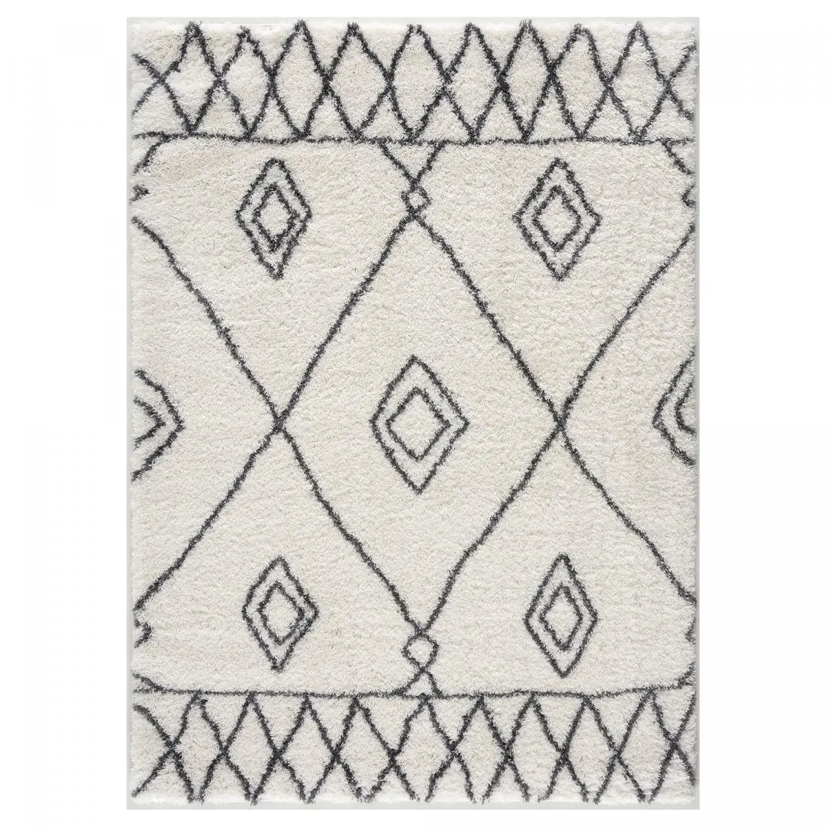 Jadorel Tapis berbere Salon 120x170 cm Shaggy Style Crème Rectangulaire SG Extra Doux