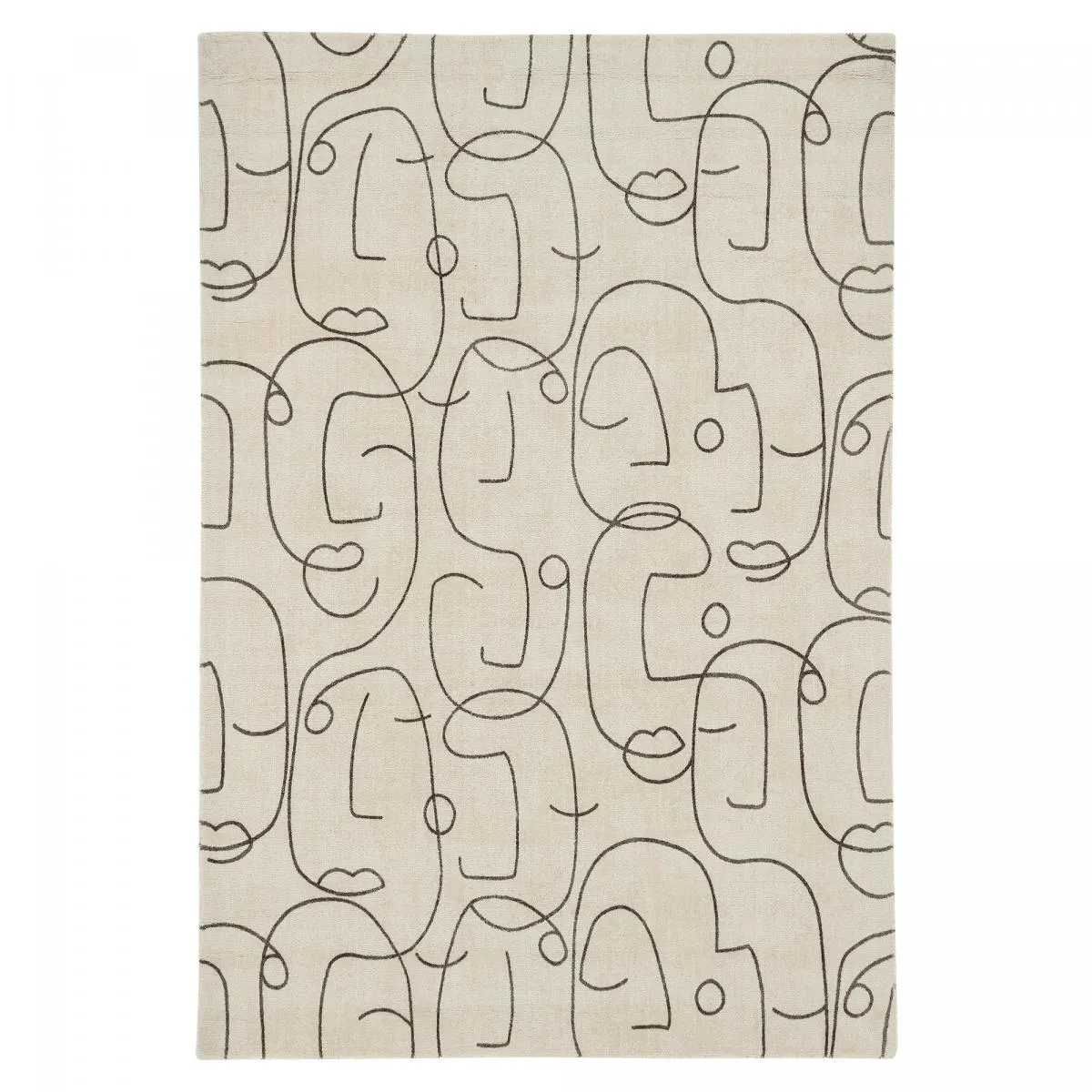 tapis grand salon 250x350 fait à la main en laine motif abstrait