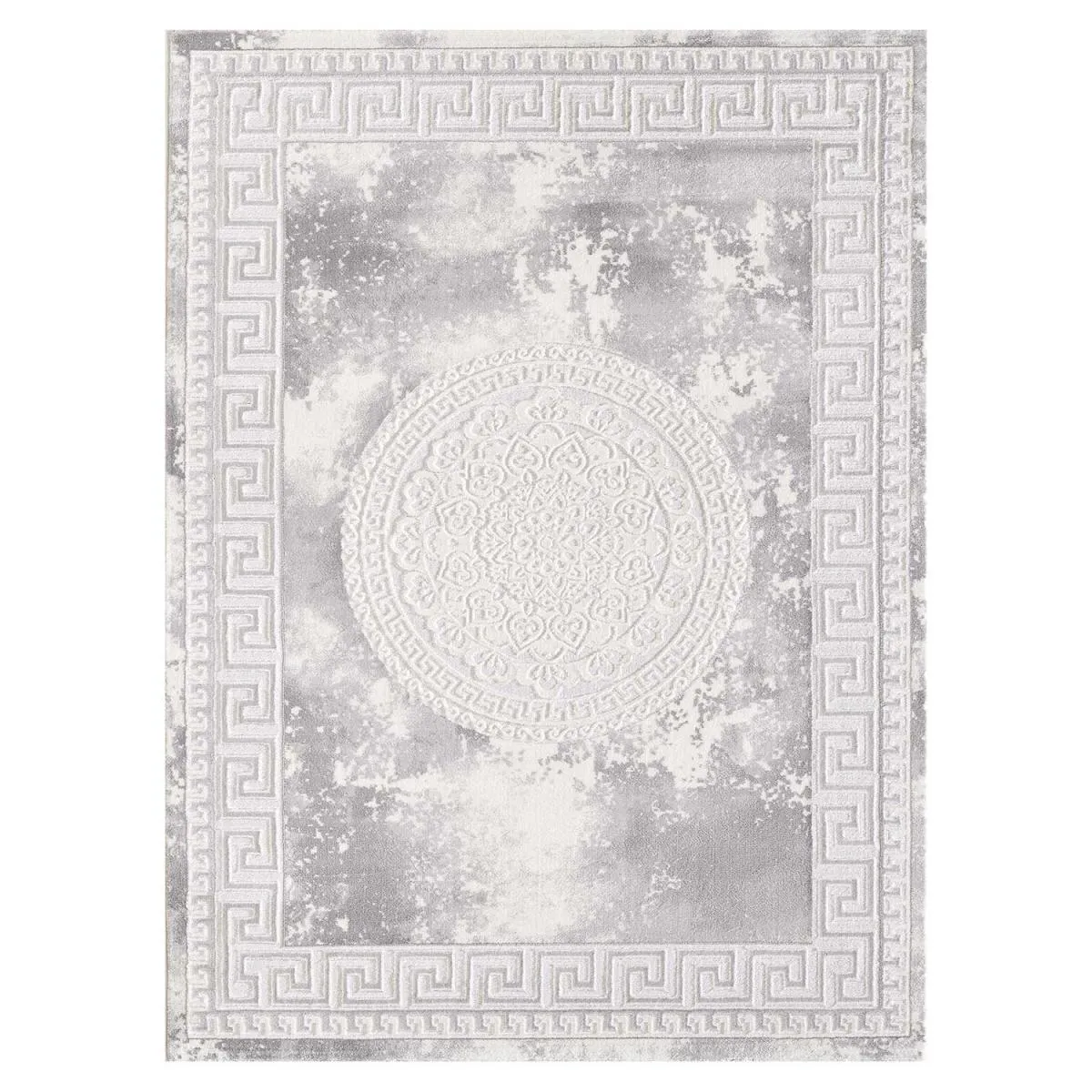 UN AMOUR DE TAPIS Tapis Moderne 200x280 cm Rectangulaire KHY ALAN Gris Salle à manger adapté au chauffage par le sol