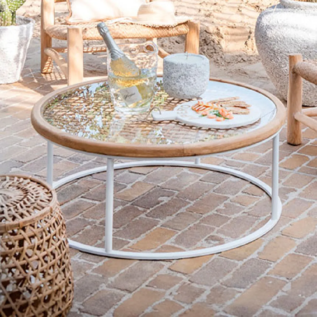 Meilleurs prix pour Mes Table basse ronde en verre - Blanc