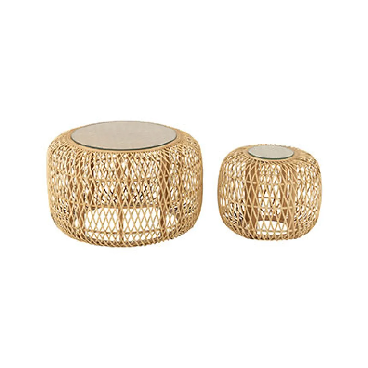 Mes Lot De 2 Tables Basses Rondes - Naturel