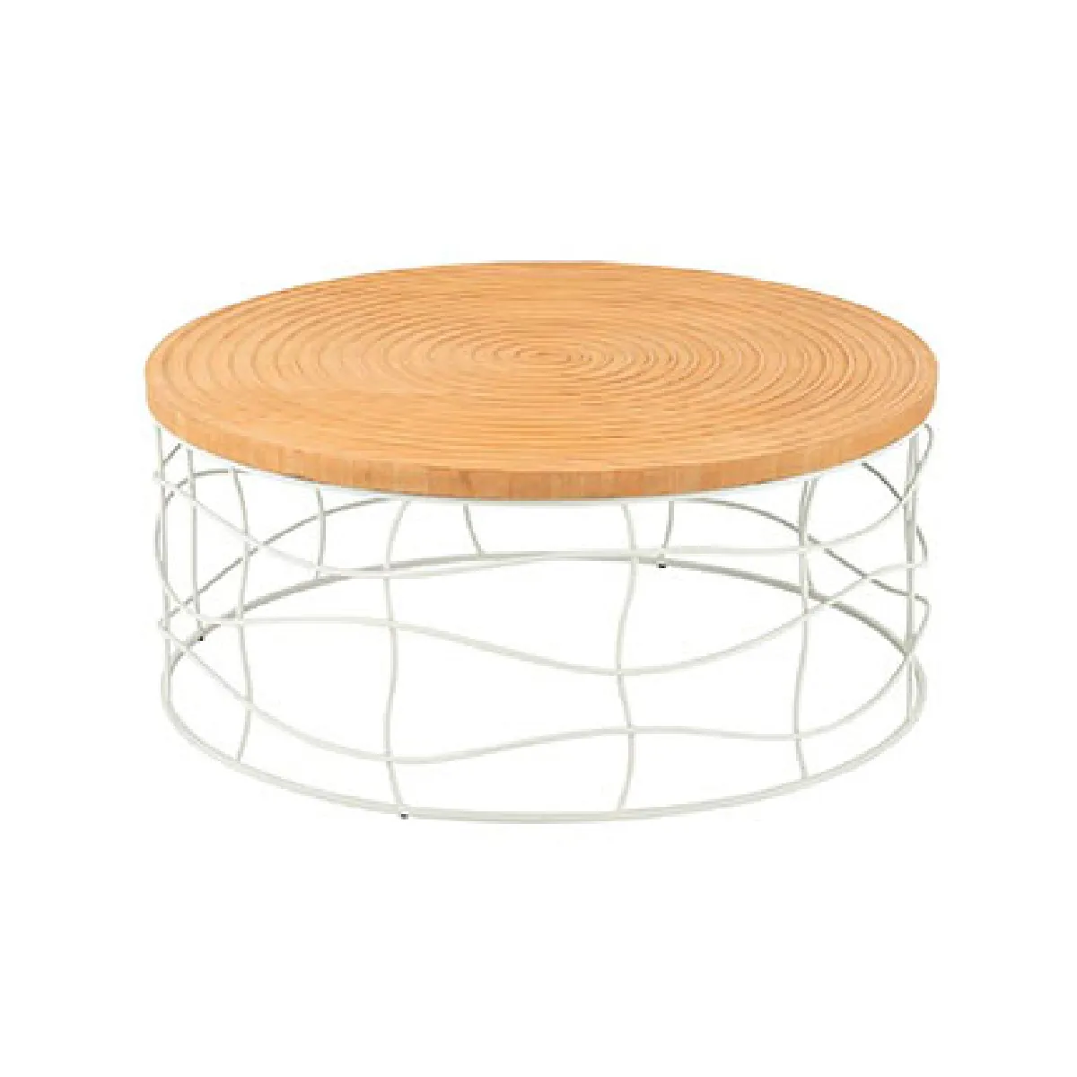 Comparer les prix de Mes Table basse ronde - Blanc et naturel