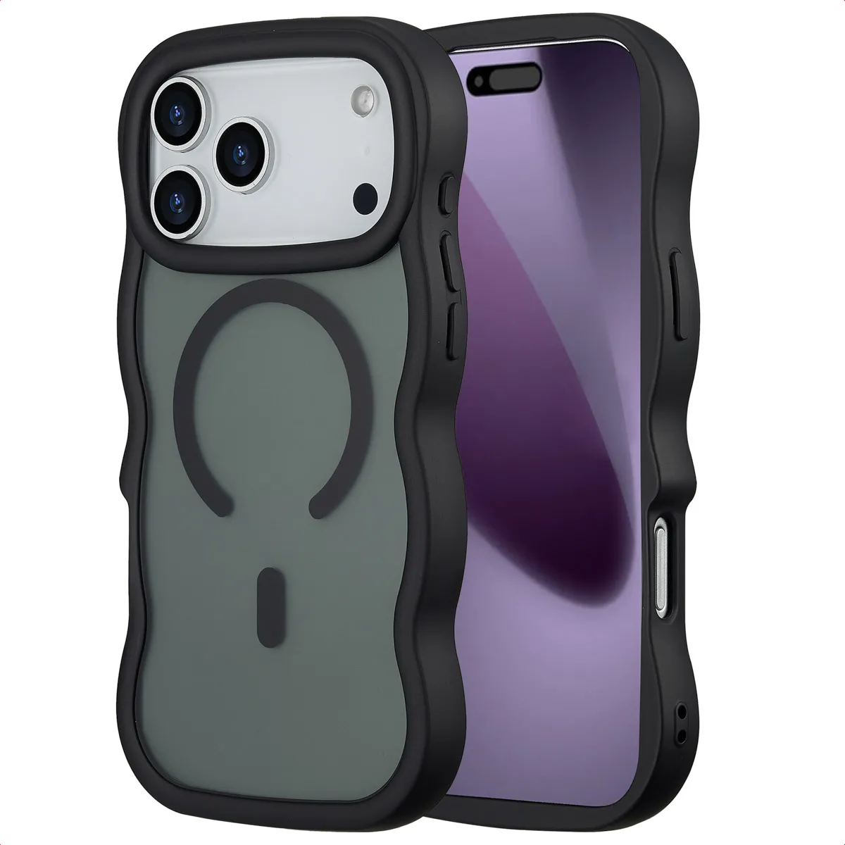 Selencia Noir Coque Arrière Wavy Avec Magsafe Pour Apple Iphone 17 Pro Max
