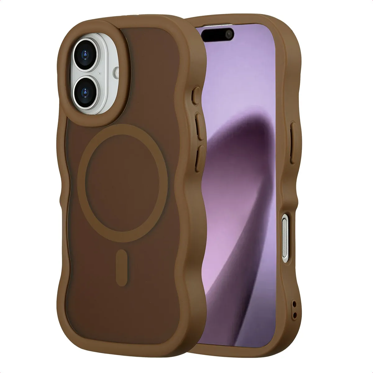 Selencia Marron Coque Wavy Apple Iphone 17