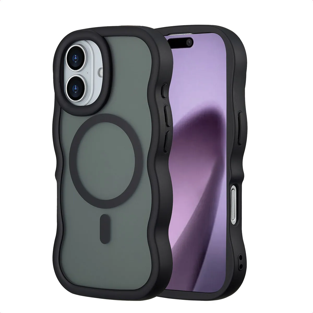 Selencia Noir Coque Arrière Wavy Avec Magsafe Pour Apple Iphone 17