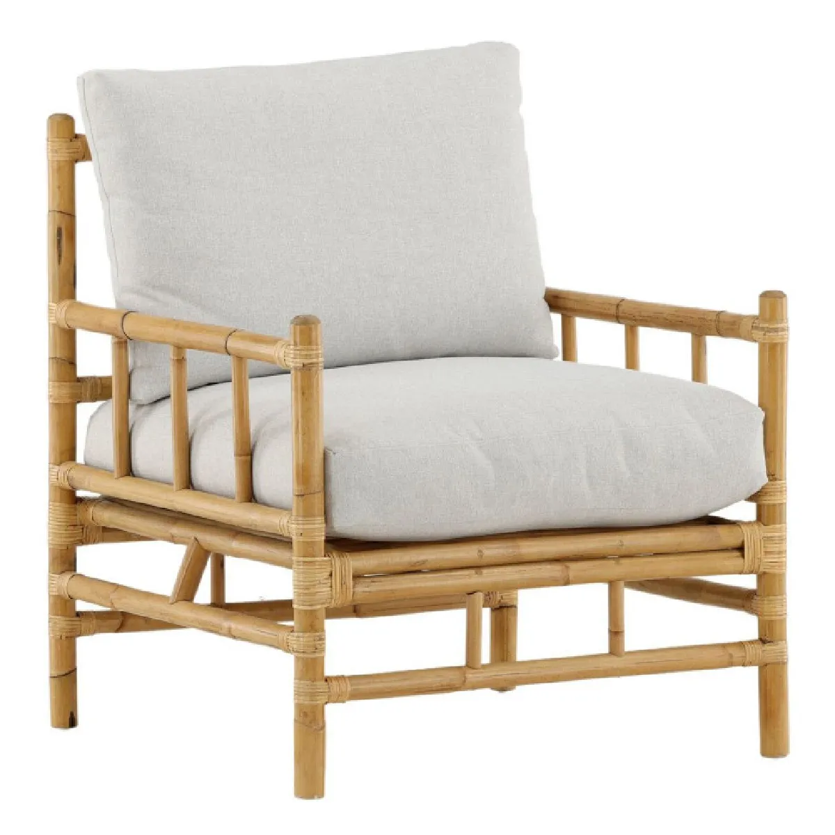 Paris prix fauteuil de jardin en osier - Naturel & gris clair