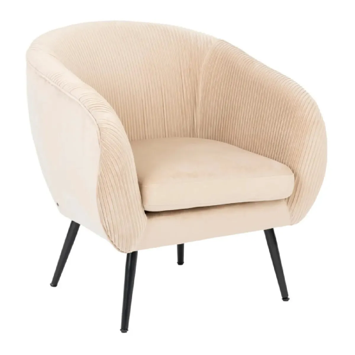 Atmosphera Beige Fauteuil Velours Design