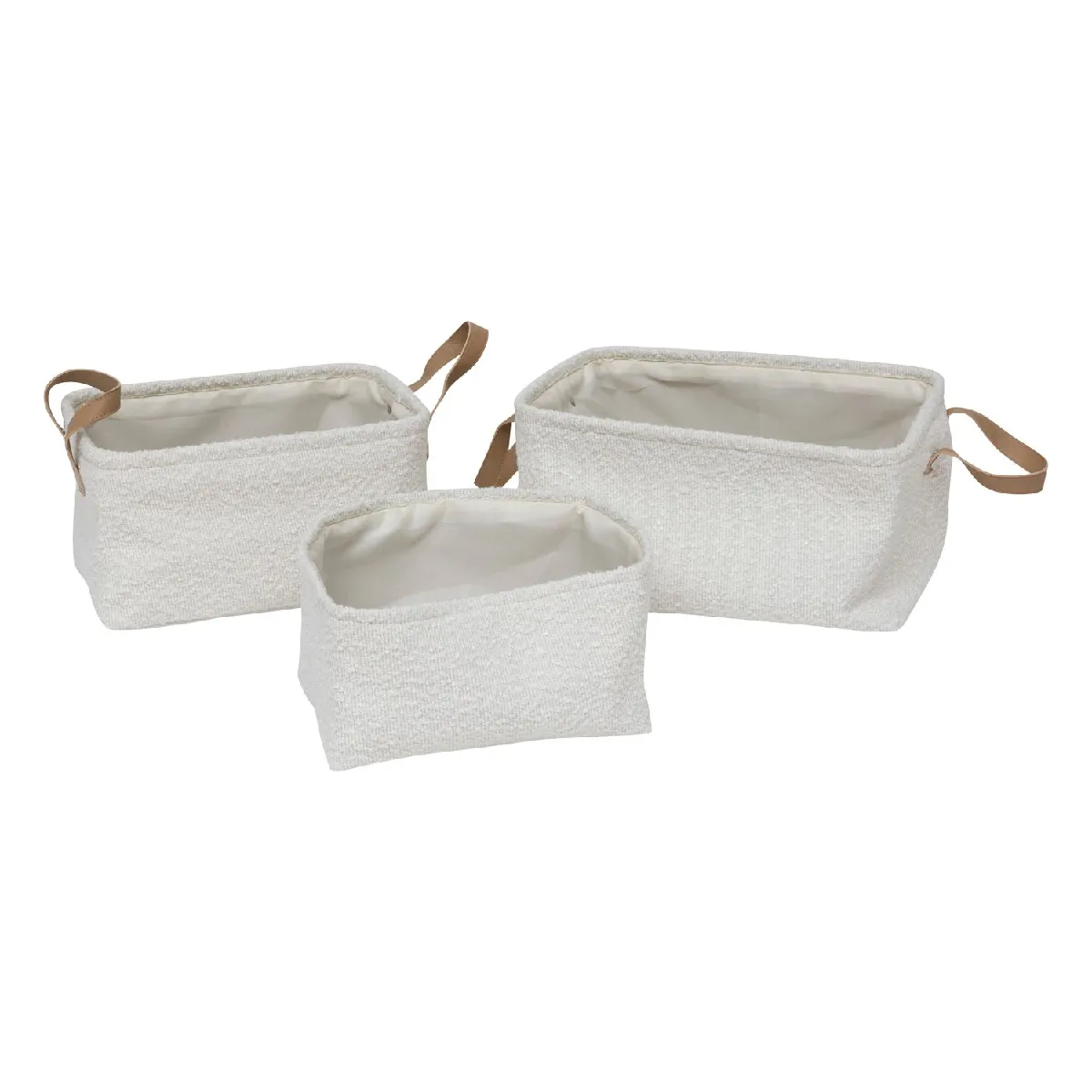 Atmosphera Blanc Créateur D'intérieur - Lot De 3 Paniers Bouclette "Loe" 35Cm - Image 2