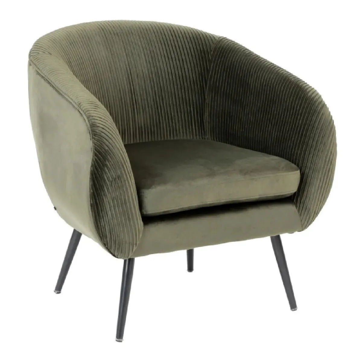 Non Communiqué Vert Fauteuil Velours Kaki Solaro Atmosphera - Image 3