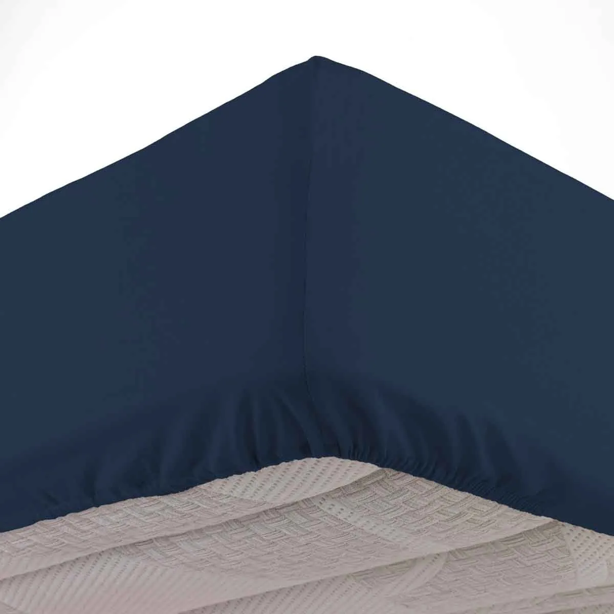Drap housse DOUCEUR D'INTERIEUR Drap housse Biolina en coton biologique bleu nuit bonnet 30 cm 140x190