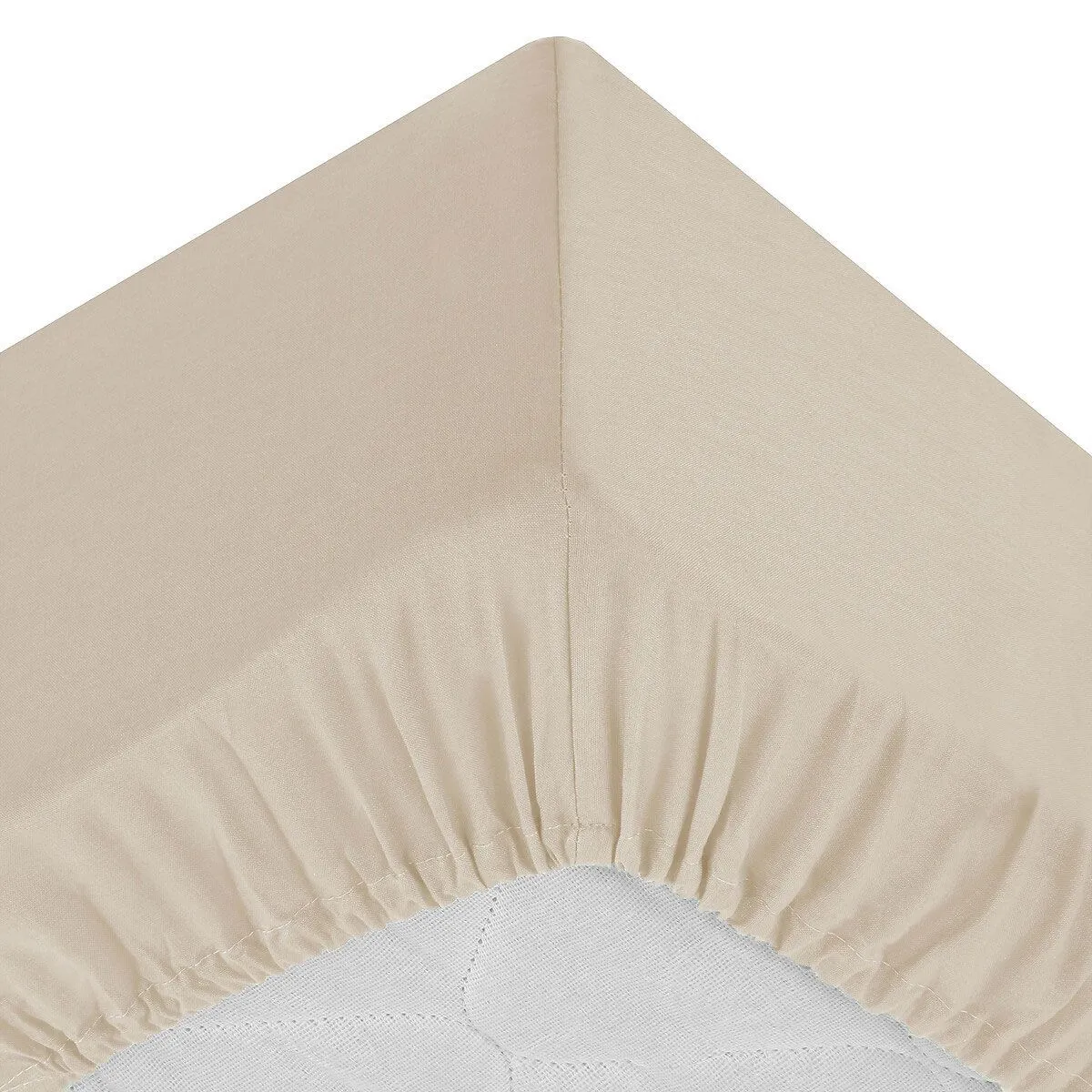 Drap Housse 1 Personne Percale 90x190cm Beige Lin