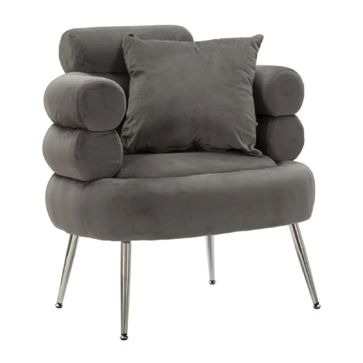 Mauro Ferretti Gris Paris Prix Fauteuil Soffy Imitation Fourrure