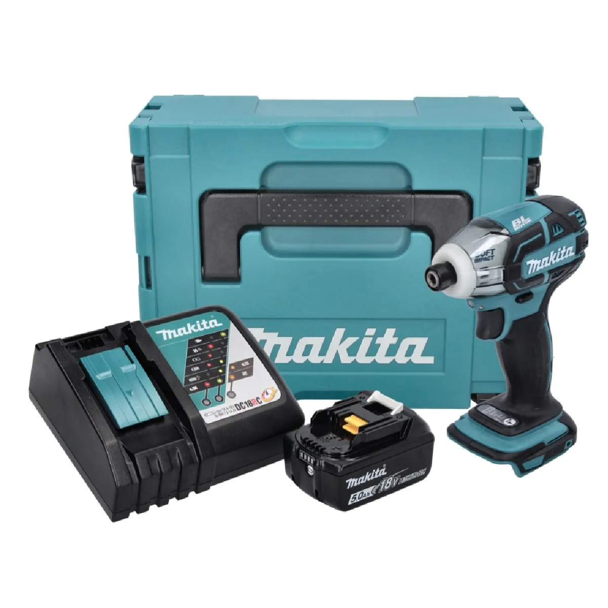Makita DTS 141 RT1J visseuse à impulsion sans fil 18 V 40 Nm 14'' sans balais + 1x batterie 5 0 Ah + chargeur + Makpac - vue 2