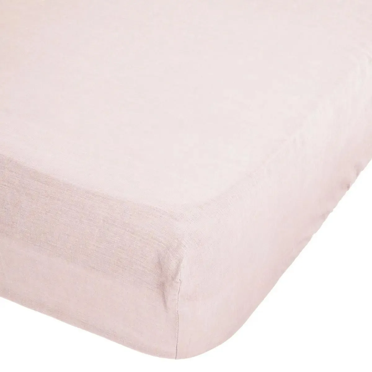 ATMOSPHERA Drap Housse en Lin Adorable 140x190cm Rose Poudr&eacute;