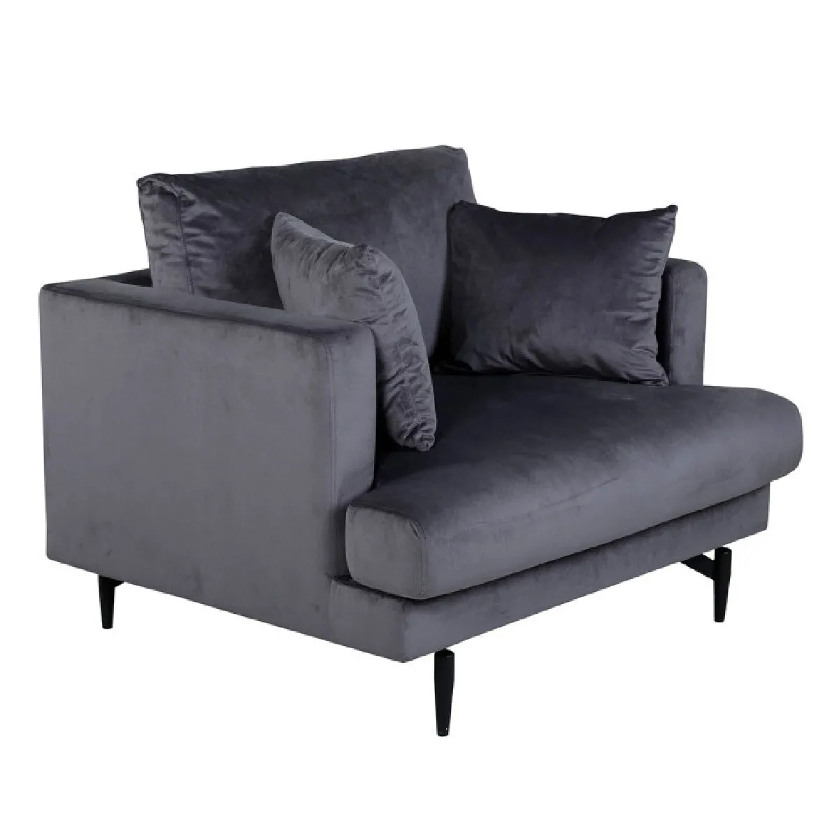 Paris Prix Gris Fauteuil Design Velours - Foncé