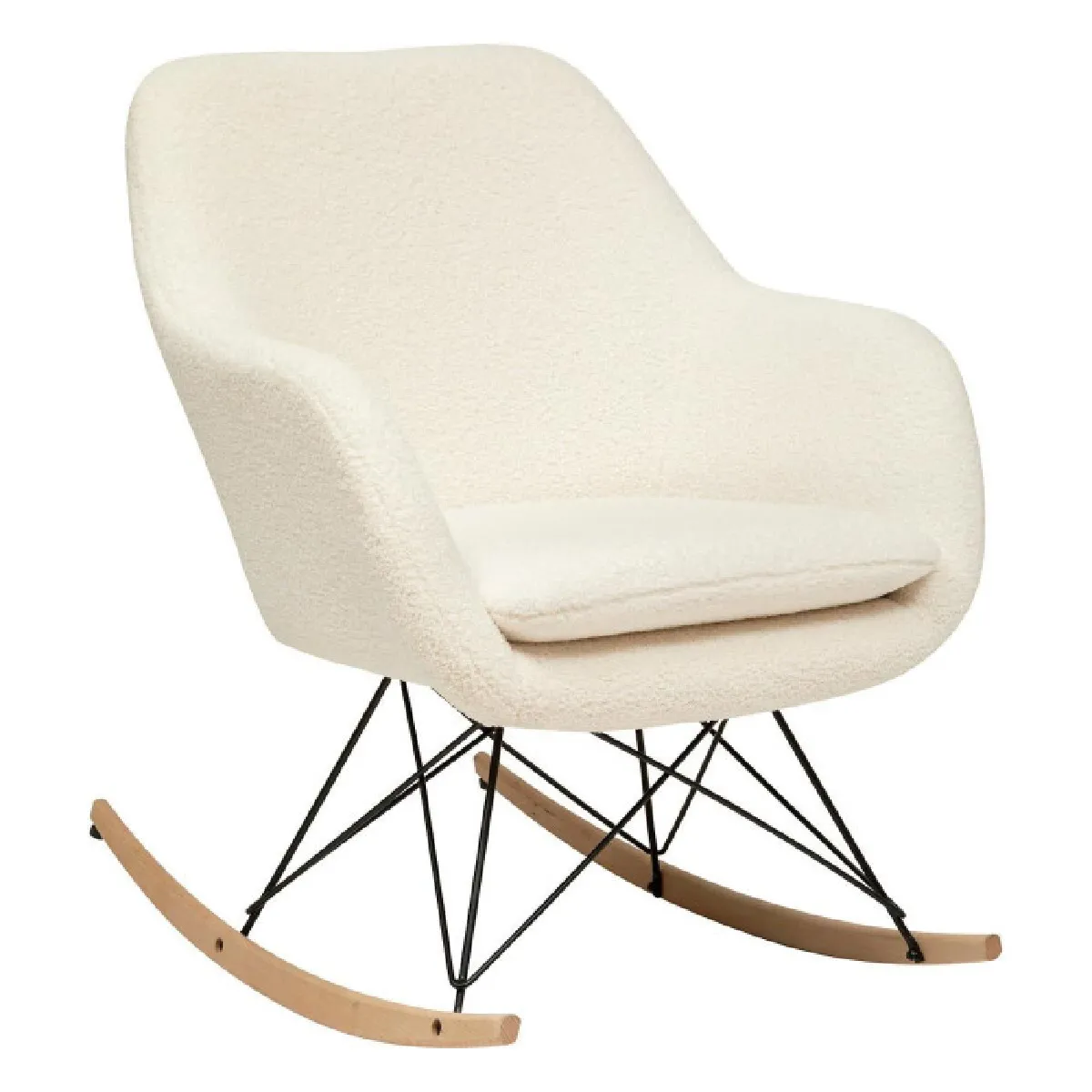 Atmosphera Blanc Fauteuil À Bascule Bouclette
