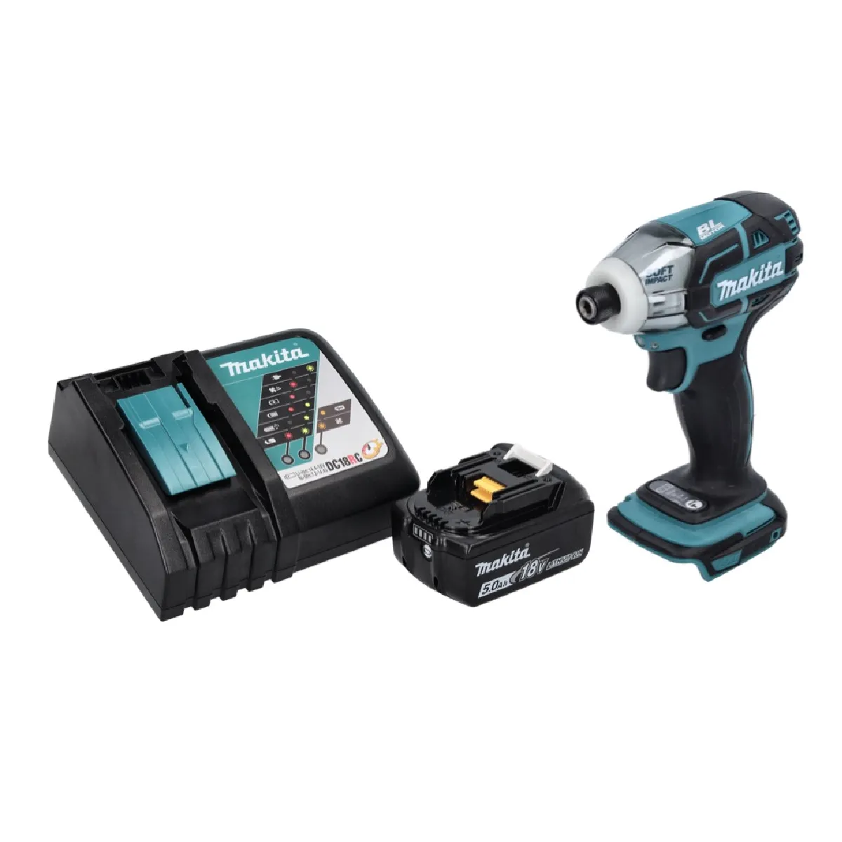 Makita DTS 141 RT1 Visseuse à impulsions sans fil 18 V 40 Nm 14 Brushless + 1x batterie 5 0 Ah + chargeur - vue 2